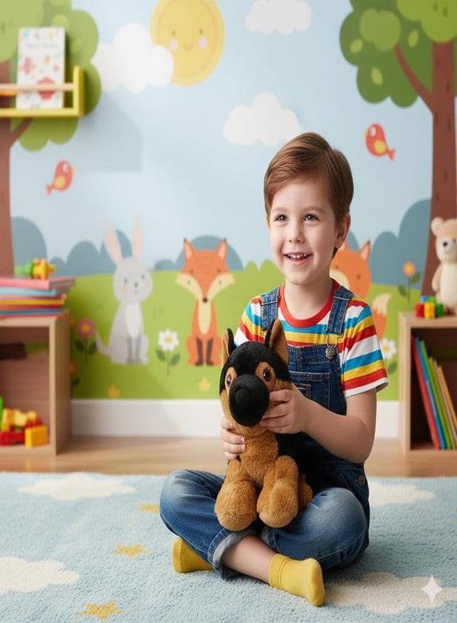 STRIDERS لعبة كلب ستريدرز القطيفة الناعمة للأطفال - أسود وبني | جرو محشو لطيف | حيوان أليف محبوب للبنات والأولاد | قطيفة ناعمة لوقت اللعب الممتع - Image 5